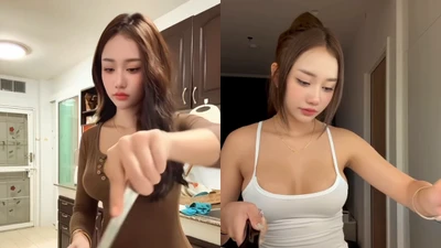 Hot girl Thái Lan vào bếp khiến cánh mày râu đứng tim