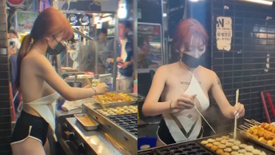 Diện đồ hở hang bán hàng chợ đêm, cô gái nhận đủ chỉ trích