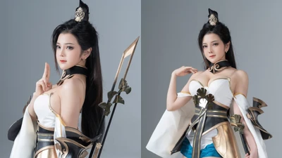 Hot girl làng cosplay Trang Bít Tết nhập vai chiến thần game
