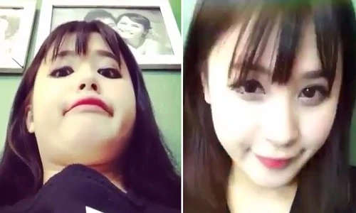 9X gây sốt với clip tự sướng biến mặt béo thành V-line