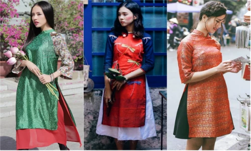 Mốt áo dài cách tân “hớp hồn” thiếu nữ Việt dịp Tết