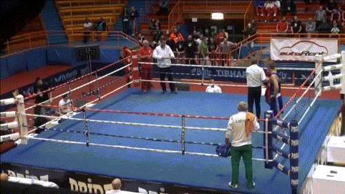 Vido Loncar (áo đỏ) đấm liên tiếp vào mặt trọng tài vì cay cú, cho rằng mình bị xử ép.