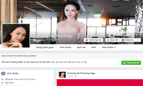 Loạn Facebook giả mạo "hoa hậu" Trương Hồ Phương Nga