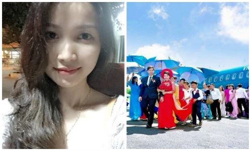 Nhan sắc cô dâu trong đám cưới thuê máy bay Vietnam Airlines
