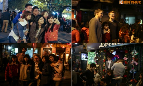 Giới trẻ Hà Nội, khách tây ăn chơi tưng bừng đêm Noel