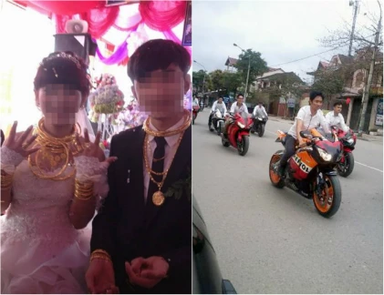 Đám cưới khoe vàng, mô tô khủng ở Hà Tĩnh “hứng gạch”