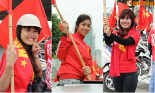 Những bóng hồng xinh đẹp, rạng rỡ cổ vũ ĐT Việt Nam