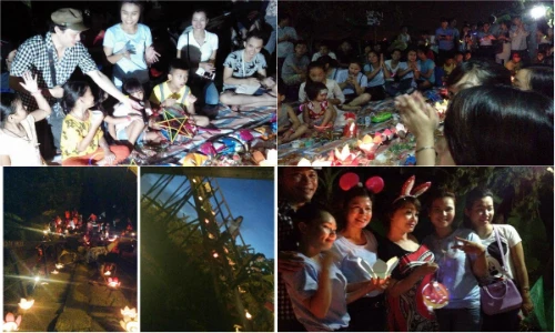 Trung Thu ấm áp cho trẻ em nghèo ở bãi sông Hồng