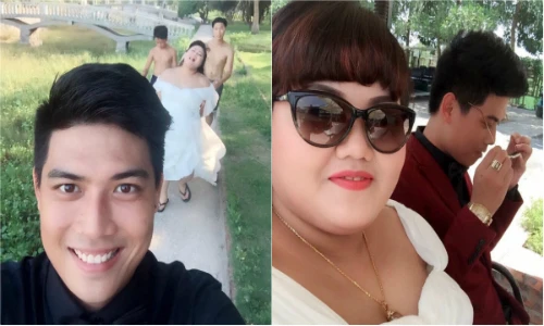 Khoảnh khắc "khó đỡ" của cặp đôi vợ hơn chồng 30kg