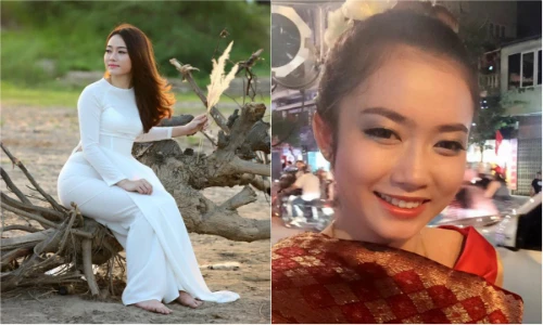 Ảnh đời thường của hot girl Lào đang gây sốt mạng Việt