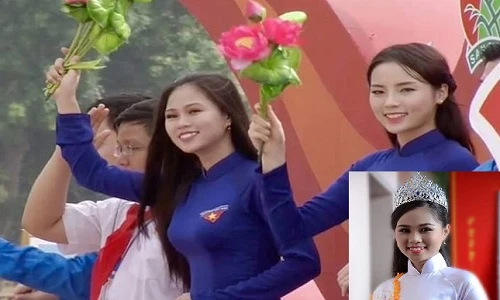 Hoa khôi Nữ sinh duyên dáng rực rỡ bên HH Kỳ Duyên