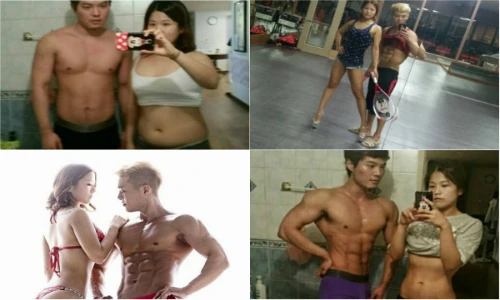 Cặp đôi mũm mĩm "lột xác" với cơ bắp hoàn hảo