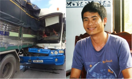 Cảm phục tài xế xe tải cứu ô tô khách mất phanh