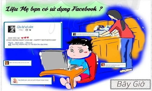 Tranh lột tả sự vô tâm của con nhân Ngày của mẹ