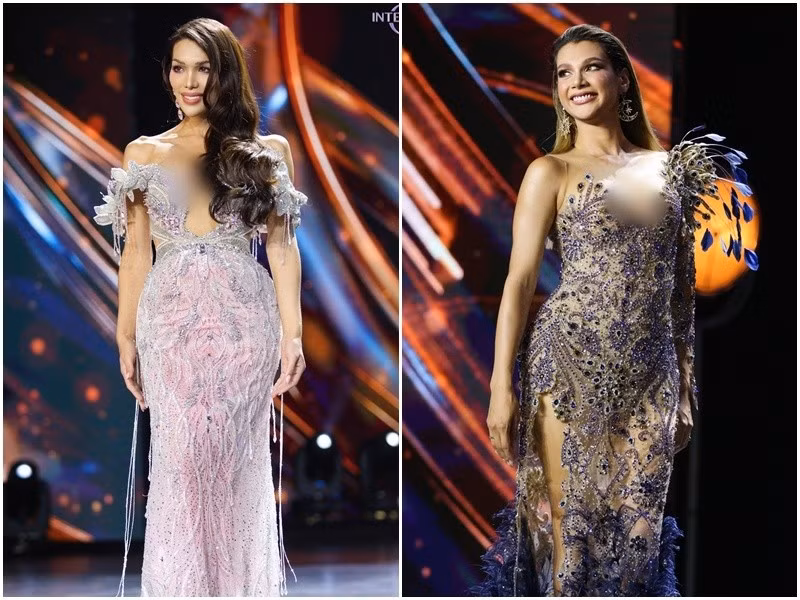 Valeria Palacio (trái) - đại diện Colombia và Reyna Morocho - đại diện Ecuador cũng được kỳ vọng lọt top trong chung kết Hoa hậu Chuyển giới Quốc tế 2025 diễn ra vào tối ngày 20/9. Ảnh: Miss International Queen.