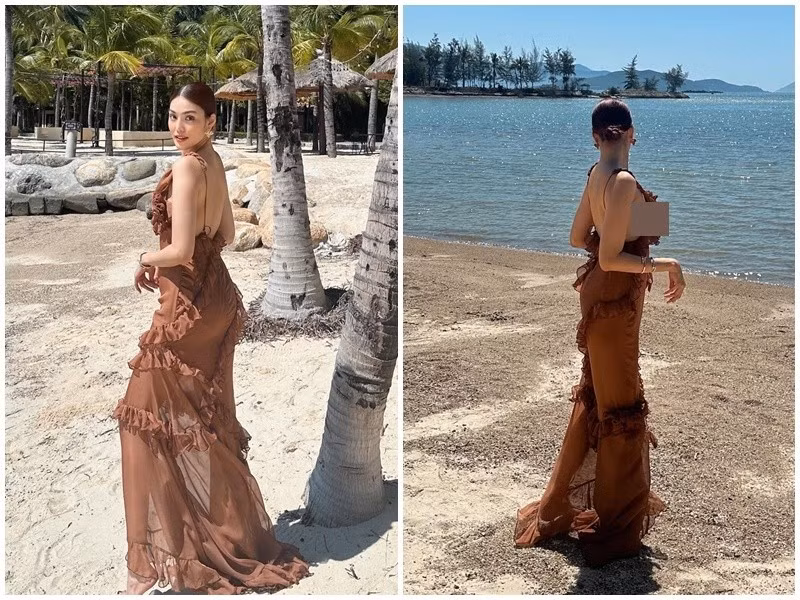 Trên trang cá nhân, Lan Khuê cập nhật hình ảnh đi du lịch biển cùng doanh nhân Tuấn John và con trai Conner. Ảnh: FB Lan Khuê.