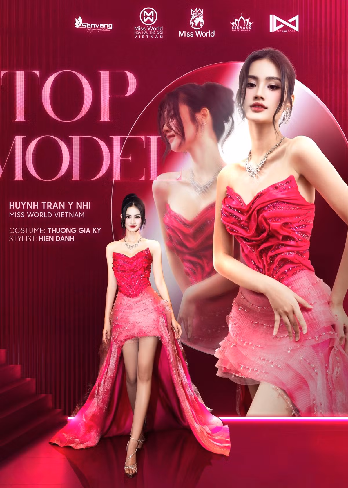 Ở phần giao lưu, Ý Nhi chia sẻ về nguồn cảm hứng tạo nên bộ trang phục. Cô còn giới thiệu về NTK Thượng Gia Kỳ và gửi lời cảm ơn anh vì đã đồng hành cùng trong hành trình Miss World. Ảnh: FB Ý Nhi.