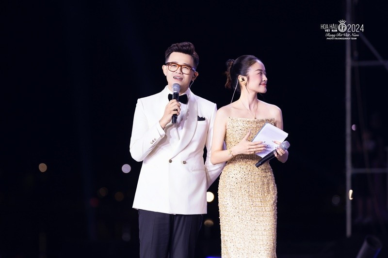 Sau Chúng tôi là chiến sĩ, Đức Bảo tiếp tục làm MC nhiều chương trình. Cách đây không lâu, nam MC dẫn dắt đêm chung kết Hoa hậu Việt Nam 2024. Ảnh: FB Đức Bảo.