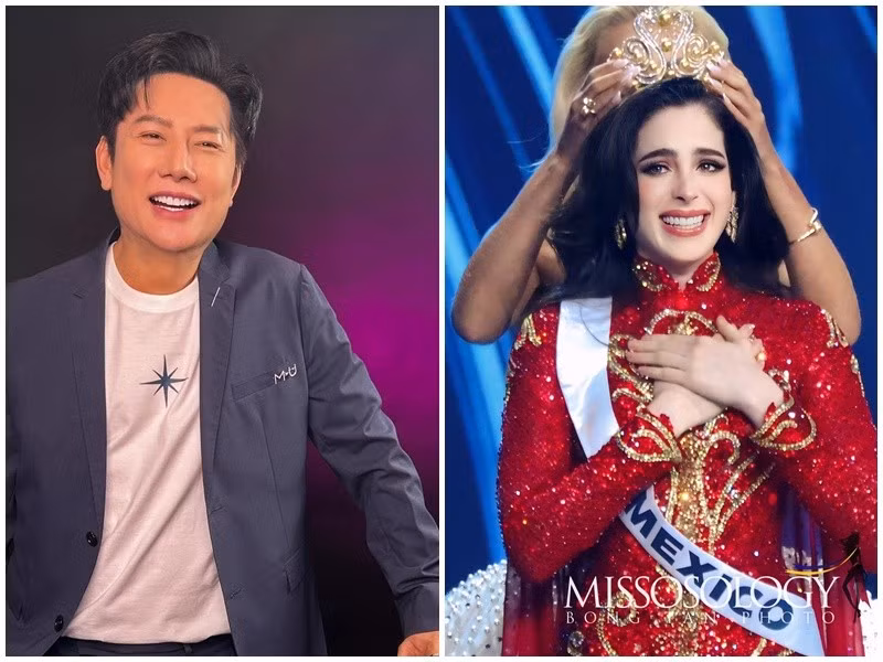 Fatima Bosch vượt mặt hơn 100 thí sinh để đăng quang Miss Universe 2025 trong chung kết diễn ra sáng ngày 21/11 tại Thái Lan. Trước đó, đại diện Mexico vướng ồn ào với ông Nawat Itsaragrisil - đại diện đơn vị đăng cai cuộc thi tại Thái Lan. Ảnh: Missosology, FB Nawat Itsaragrisil.