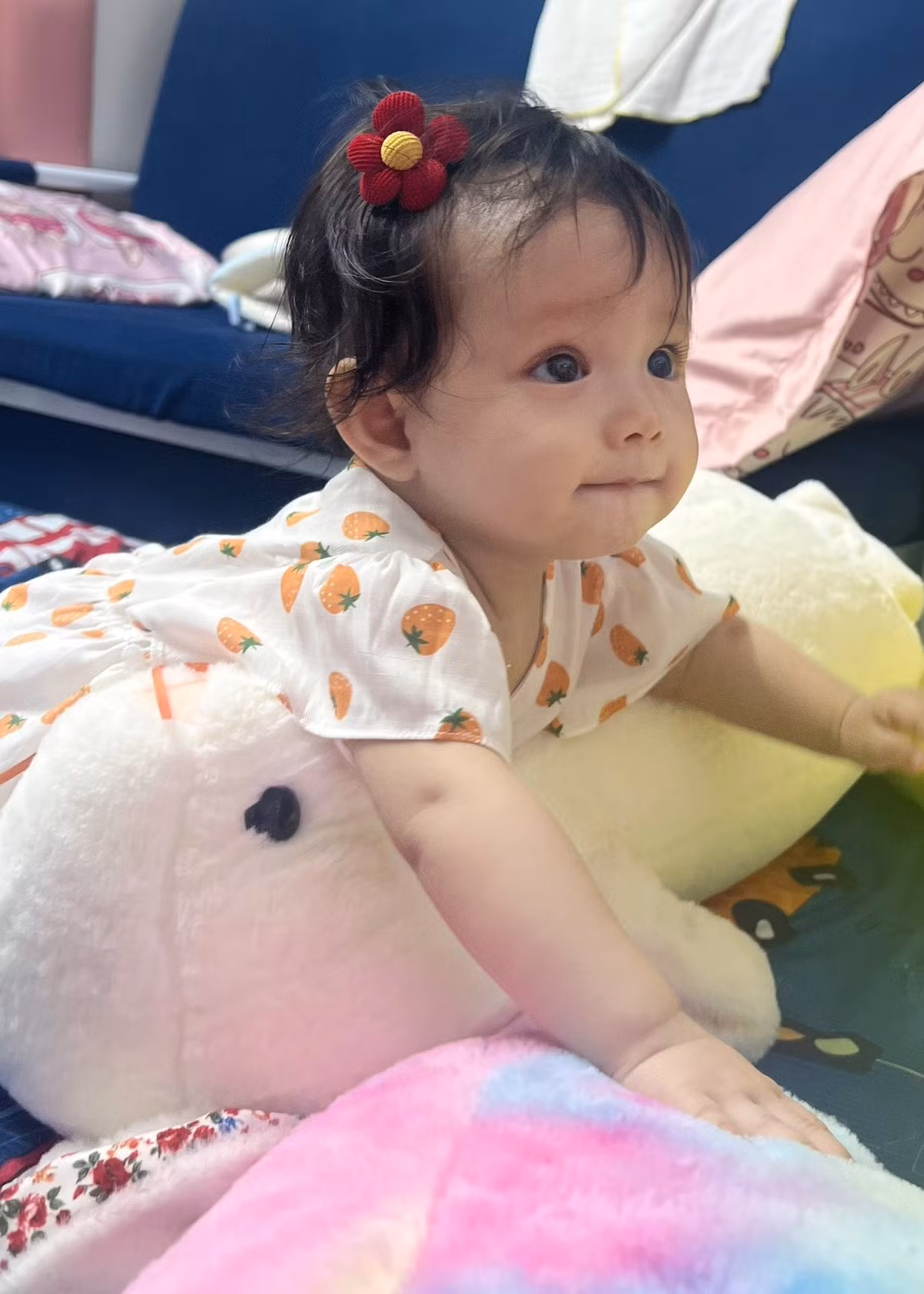 Nhờ vẻ ngoài đáng yêu, bé Melody chụp ảnh quảng cáo khi chưa tròn 1 tuổi. Ảnh: FB Bằng Cường.