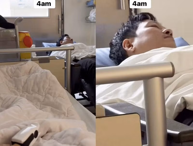 Ít ngày trước, Nhã Phương chia sẻ hình ảnh nằm trong bệnh viện, luôn có Trường Giang túc trực. Ảnh: Người Đưa Tin.