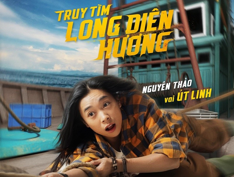 Theo Tiền Phong, Truy tìm long diên hương xoay quanh hành trình truy tìm báu vật thiêng của hai anh em Tâm và Tuấn, cùng Út Linh và Hoàng. Nguyên Thảo đóng Út Linh. Ảnh: FB Nguyên Thảo.