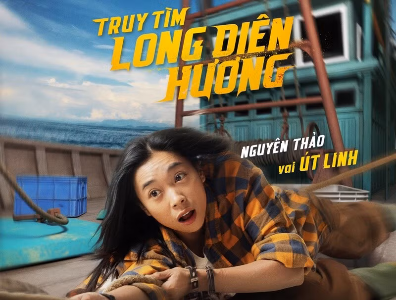 Theo Tiền Phong, Truy tìm long diên hương xoay quanh hành trình truy tìm báu vật thiêng của hai anh em Tâm và Tuấn, cùng Út Linh và Hoàng. Nguyên Thảo đóng Út Linh. Ảnh: FB Nguyên Thảo.