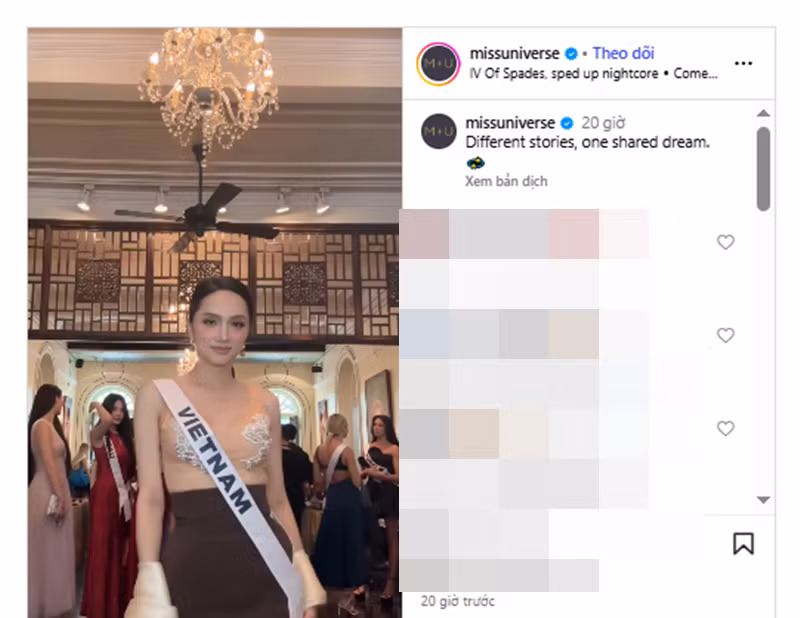 Trang Instagram của Miss Universe 2025 còn chia sẻ clip Hương Giang cùng các thí sinh gửi lời chào đến khán giả. Ảnh: Ảnh: Miss Universe.