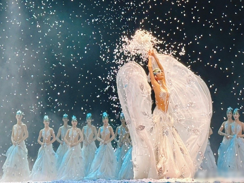 Nữ nghệ sĩ cho biết, bà học múa từ chính thiên nhiên quanh mình. "Ví dụ, thông qua các động tác của con ngựa khi chạy trên đồng cỏ hoặc qua các động tác của những chú bướm bên bông hoa. Tất cả đều là cảm hứng để tôi biến chúng thành vũ đạo. Lúc nhỏ, tôi đã học được các vũ điệu khổng tước từ những người tiền bối trong làng. Lũ trẻ chúng tôi cũng thường hay nấp sau các cây lớn để xem các con chim khổng tước nhảy múa, bắt mồi", bà chia sẻ trên Dân Việt. Ảnh: Tiền Phong.