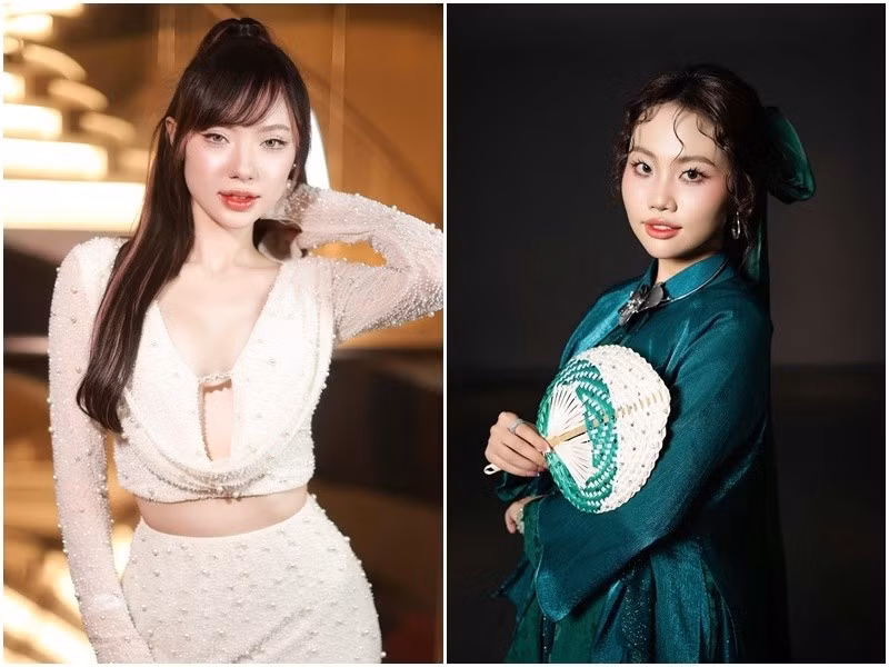 Giống Phương Mỹ Chi (phải), Jannine Weigel cũng gây chú ý khi tham gia Sing! Asia 2025. Ảnh: FB Jannine Weigel, Phương Mỹ Chi.