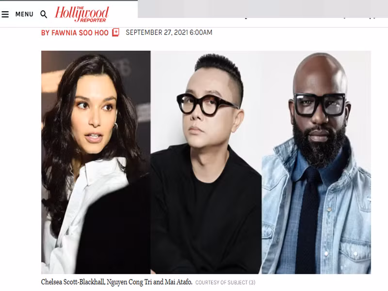 Ngày 27/9/2021, tờ Hollywood Reporter của Mỹ cho rằng Nguyễn Công Trí là một trong 3 nhà thiết kế đang lên được sao Hollywood ưa chuộng cùng Chelsea Scott-Blackhall (Singapore) và Mai Atafo (Nigeria). Ảnh chụp màn hình.