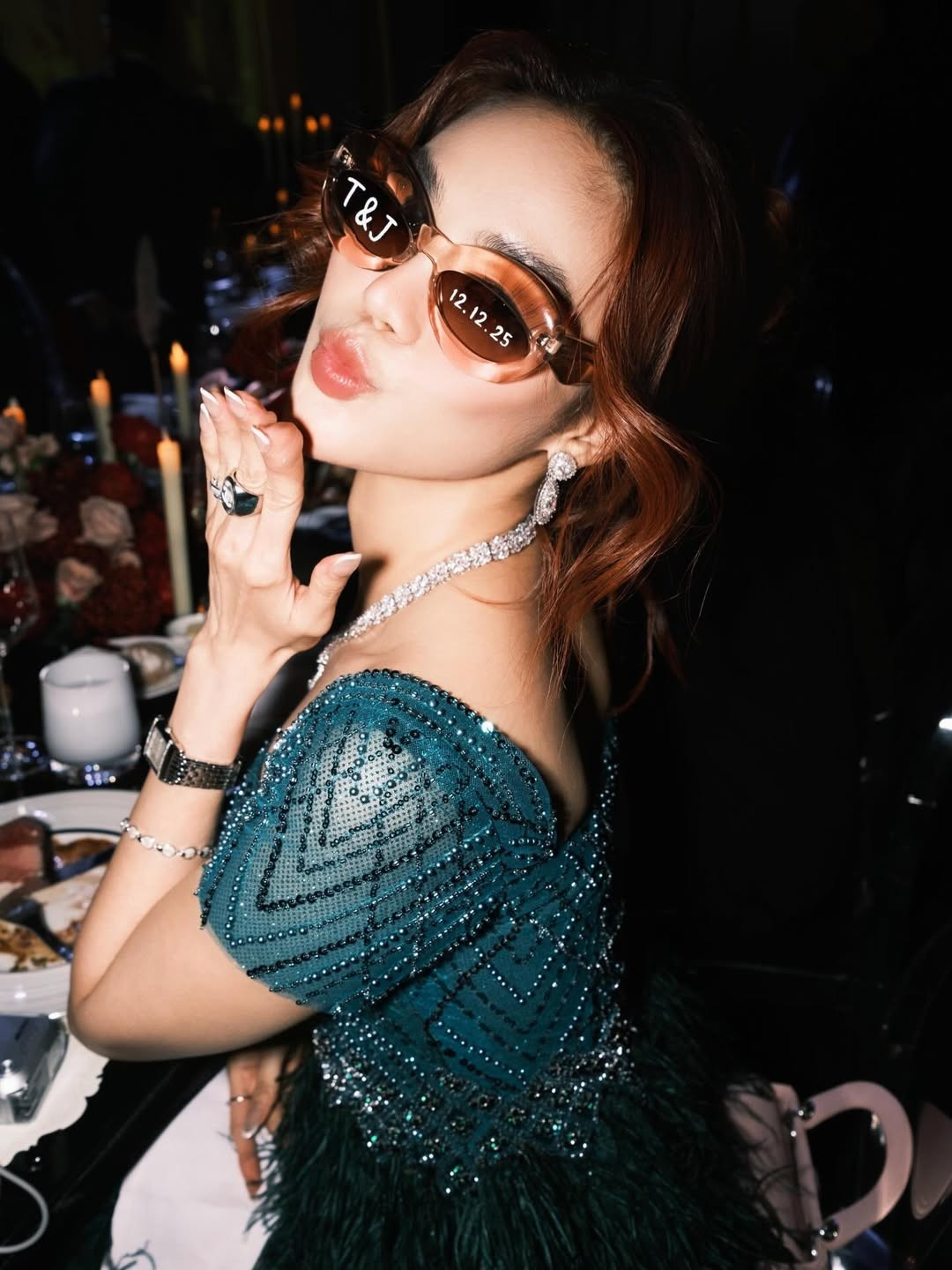 Hoa khôi Lan Khuê nhắn nhủ vợ chồng Tiên Nguyễn hạnh phúc mãi mãi. Ảnh: Instagram Lan Khuê.