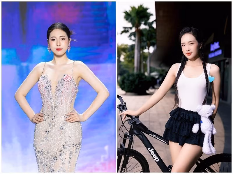 Nguyễn Phương Chi (trái) và Hà Thị Giang Thanh đều có vòng ba 93cm. Ảnh: Phương Chi, Giang Thanh.