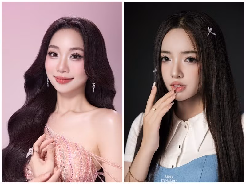 Thùy Dương đang học Đại học Ngoại thương và Kinh tế Quốc dân, Thanh Bình là sinh viên Đại học Sân khấu điện ảnh TP HCM. Ảnh: FB Thùy Dương, Thanh Bình.