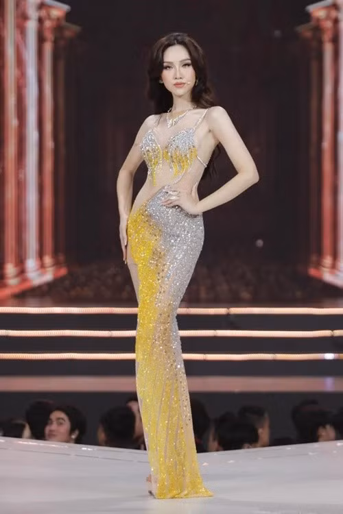 Năm 2022, tham gia Hoa hậu Hoàn vũ Việt Nam, Nhật Hà lọt top 41 chung cuộc. Ảnh: Pháp Luật TP HCM.