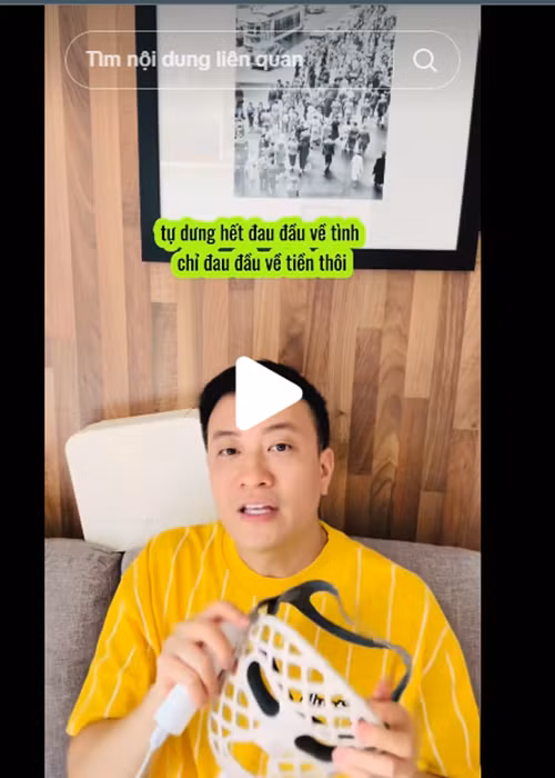 Vài năm qua, bạn trai màn ảnh của Tăng Thanh Hà chuyển hướng làm TikToker. Trên trang cá nhân, Lương Mạnh Hải thường xuyên đăng tải các video hài hước về các câu đạo lý. Ảnh: TikTok Lương Mạnh Hải.