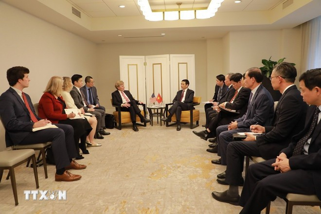 Quang cảnh buổi tiếp. (Ảnh: Đoàn Hùng/TTXVN)