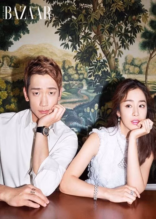 Bi Rain luôn xin phép Kim Tae Hee trước khi đi gặp gỡ bạn bè. Nhiều khán giả khen gợi nam ca sĩ là ông chồng quốc dân. Ảnh: Harper’s Bazaar Hàn Quốc.
