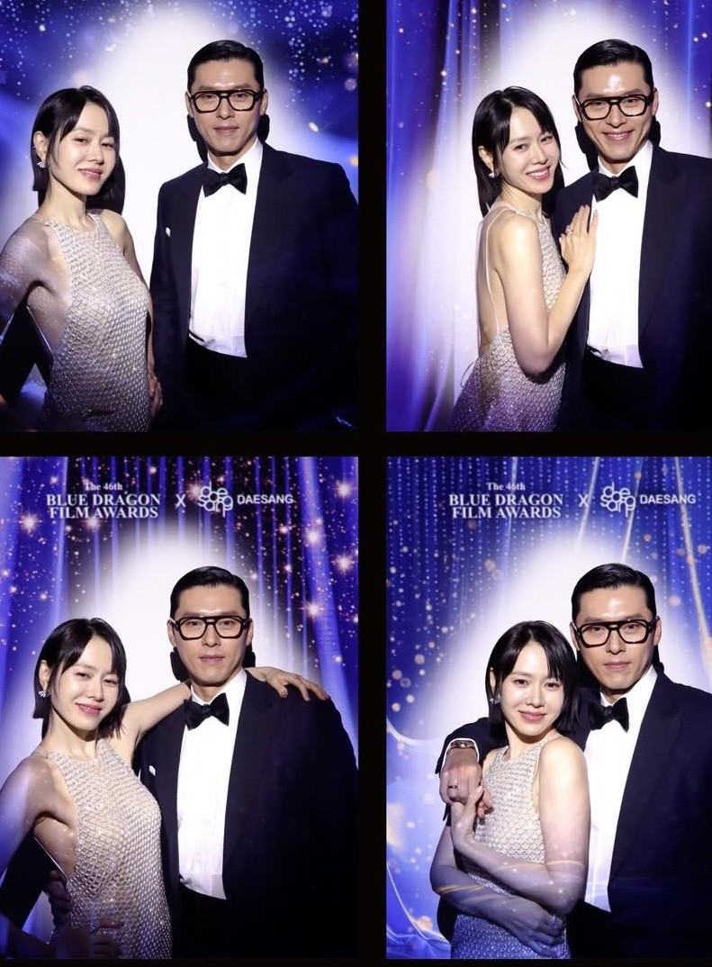 Hyun Bin từng đoạt giải Nam diễn viên được yêu thích nhất ở giải Baeksang năm 2006, Giải thưởng nam diễn viên xuất sắc hàng đầu ở giải MBC Drama năm 2005. Ảnh: Instagram Son Ye Jin.