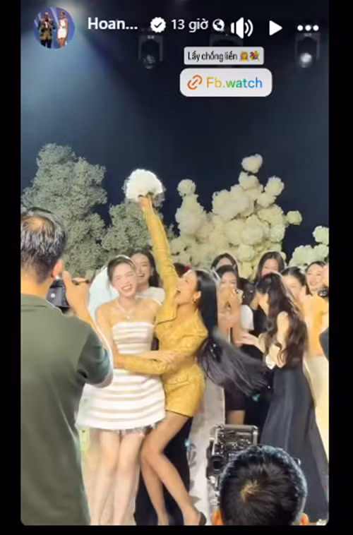 "Và người lấy chồng tiếp theo sẽ là Hoàng Thùy. Lên danh sách khách mời liền", Hoàng Thùy chia sẻ trên trang cá nhân. Ảnh: FB Hoàng Thùy.