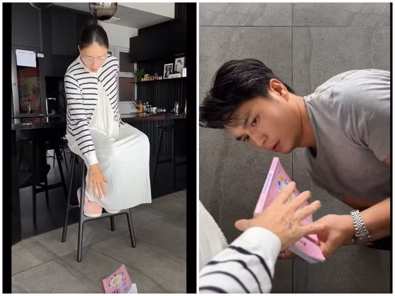 Huy Trần tìm nhiều cách mang đến tiếng cười cho Ngô Thanh Vân khi cô mang bầu. Ảnh: FB Ngô Thanh Vân.