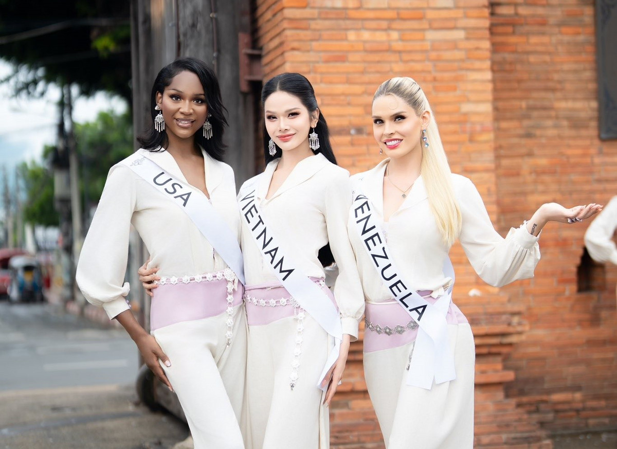 Trước chung kết Hoa hậu Chuyển giới Quốc tế 2025, đại diện Việt Nam và người đẹp Mỹ không ít lần đọ sắc. Ảnh: FB Hà Tâm Như.