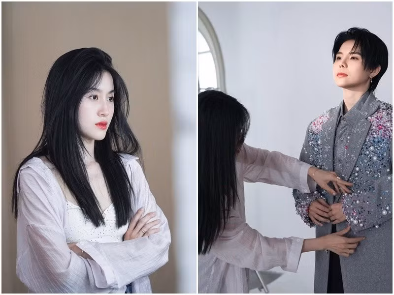 Đăng tải hình ảnh chỉnh sửa trang phục cho Vũ Cát Tường, Bí Đỏ viết: "Dáng vẻ làm việc cho sếp yêu". Ảnh: Instagram Gia Đình Anh Mèo.