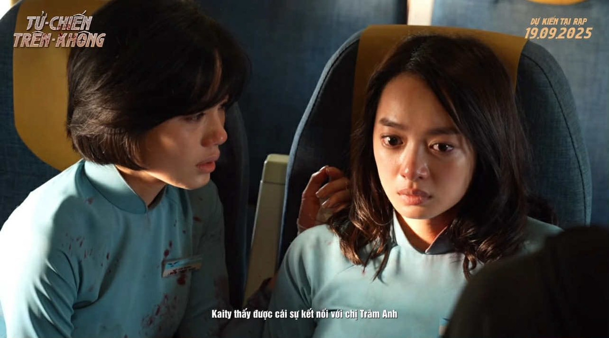 Nữ diễn viên đóng vai tiếp viên hàng không Nhàn trong phim Tử chiến trên không ra rạp vào tháng 9/2025. Ảnh: FB Trâm Anh.
