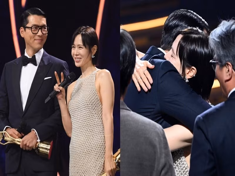 Son Ye Jin và Hyun Bin luôn thu hút sự chú ý mỗi khi sánh đôi. Theo Harper’s Bazaar Việt Nam, tại Blue Dragon Film Awards 2025 (Giải thưởng Điện ảnh Rồng Xanh lần thứ 46), cả hai cùng giành giải cao nhất ở hai hạng mục diễn xuất. Trên sân khấu, Hyun Bin gửi lời cảm ơn đến vợ: “Tôi muốn gửi lời yêu thương và biết ơn sâu sắc đến Ye Jin và con trai – hai người đã trở thành nguồn sức mạnh lớn lao cho tôi”. Ảnh: Harper’s Bazaar Việt Nam.