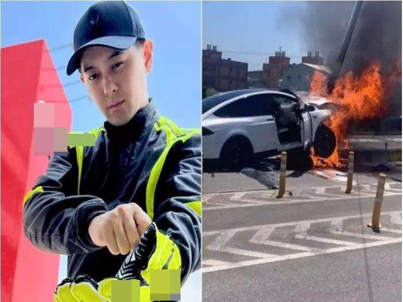 Theo VOV, tháng 7/2022, Lâm Chí Dĩnh lái xe hơi, chở con trai. Chiếc xe bị va chạm mạnh rồi bốc cháy, khiến Lâm Chí Dĩnh bị thương nặng: gãy xương mặt, gãy xương bả vai, chấn thương sọ não, con trai của tài tử may mắn chỉ bị thương nhẹ. Ảnh: Dân Việt.