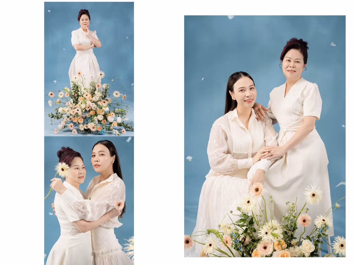 Đàm Thu Trang còn đăng tải loạt ảnh mẹ ruột. Nhiều người khen ngợi bà Lan - mẹ ruột Đàm Thu Trang có vẻ ngoài quý phái. Ảnh: FB Đàm Thu Trang.