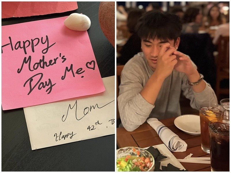 Kim Hiền khoe con trai thường viết thư tay, tặng hoa cho mẹ. Ảnh: FB Kim Hiền.