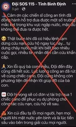 Thông tin sai sự thật anh Đ. đăng tải.