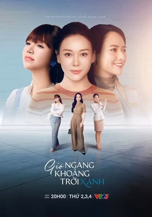 Phương Oanh đang ghi hình cho phim Gió ngang khoảng trời xanh. Theo VOV, cô vào Mỹ Anh chỉn chu, giỏi lo toan cho gia đình. Ảnh: FB Phương Oanh.